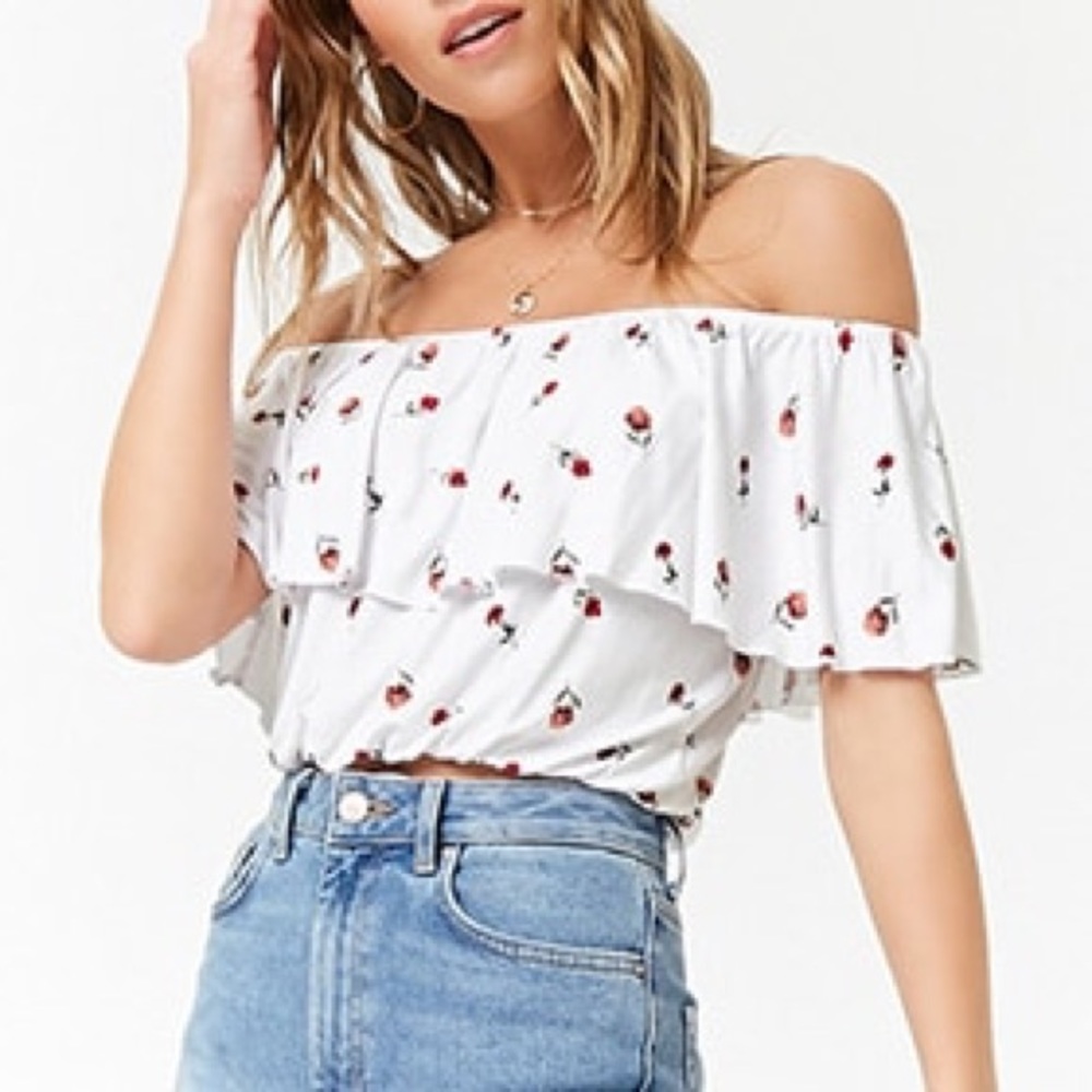 Off-the-Shoulder Floral Crop Top NWT | Size: Small